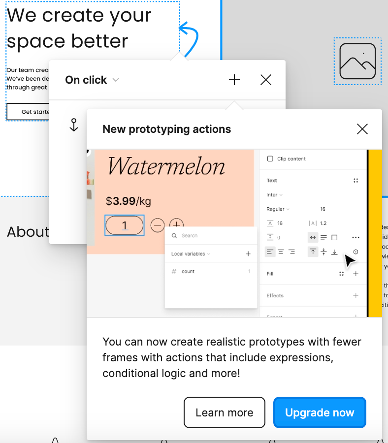 Prototyping with variables in Figma