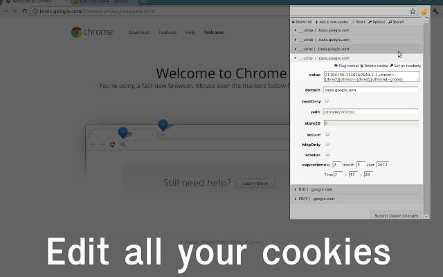 Edit This Cookie Extension