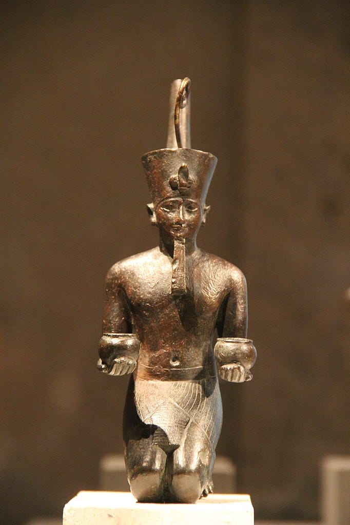 Bronze statuette of a pharaoh