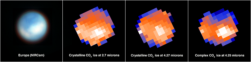 Graphical representation of Europa's surface and composition from Webb.