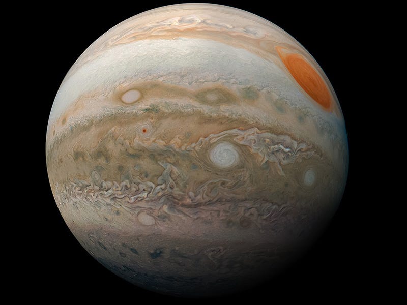 Jupiter, the largest planet in the Solar System