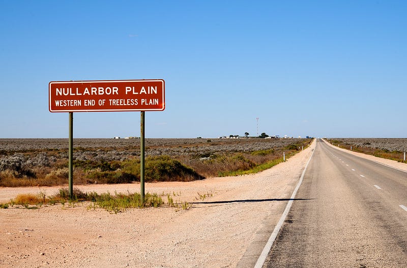 Satellite image of the Nullarbor Plain