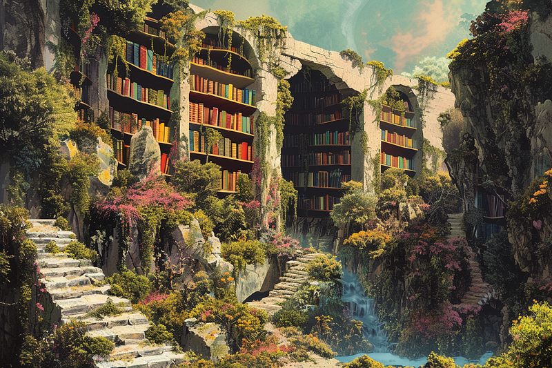 Surreal book art illustration