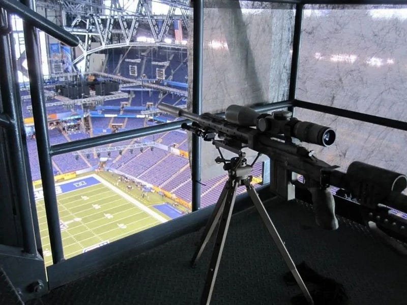 Sniper nest in an American stadium