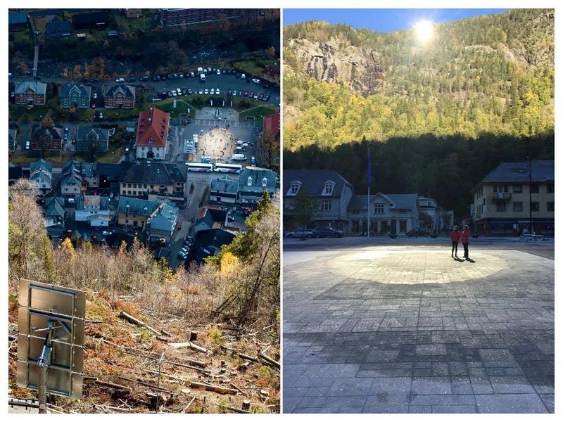 Mirrors in Rjukan, Norway