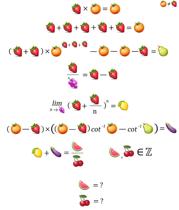 Fruit Math Puzzle Illustration