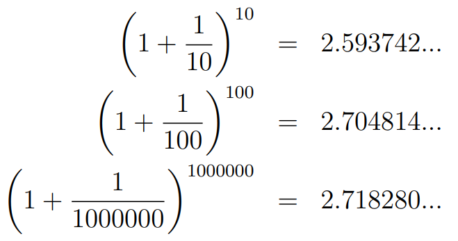 Values Approaching Euler's Number