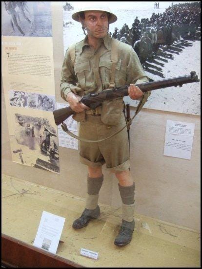 A collection of war memorabilia at the museum