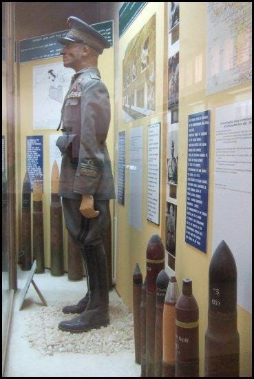 Interior of the museum showcasing military artifacts