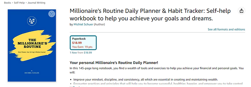 The Millionaire’s Routine available on Amazon