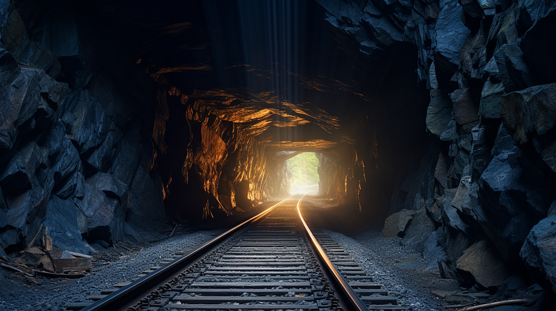 A bright light illuminating a tunnel, symbolizing hope.