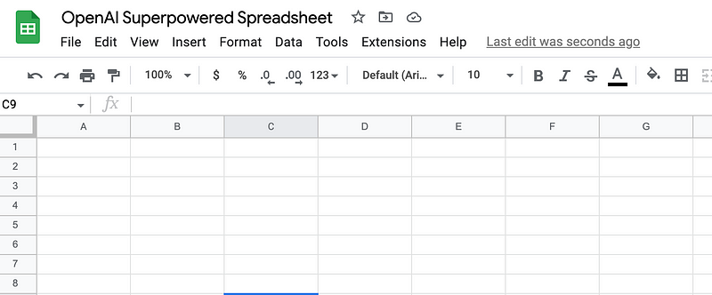 Google Sheets Interface