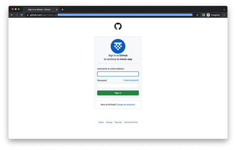 Image of GitHub login form