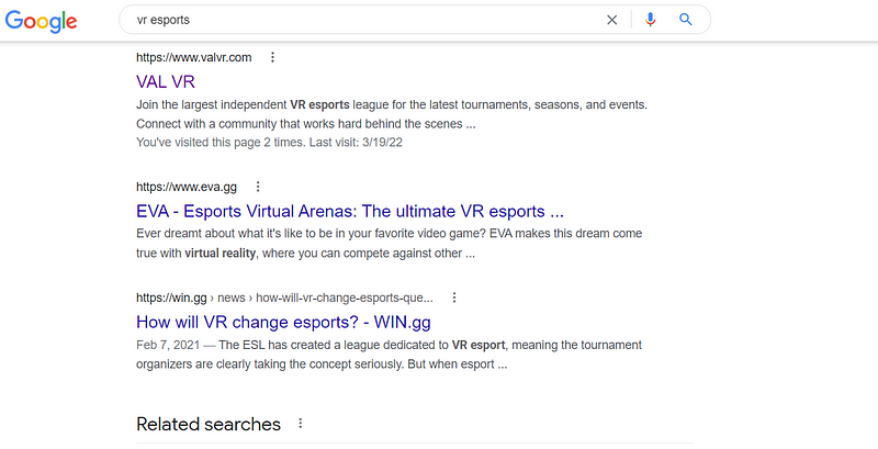 VAL Competitiveness in VR Esports