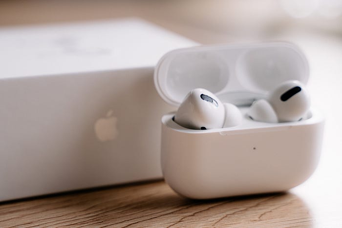 Image showcasing AirPods Pro in use with Android