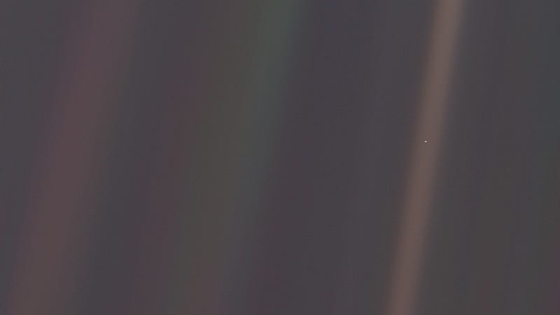 Earth as a pale blue dot in the cosmos