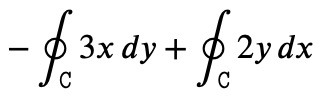 Unevaluated line integral output