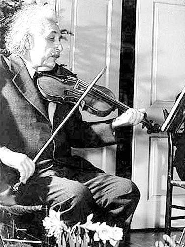 Albert Einstein engaging with music