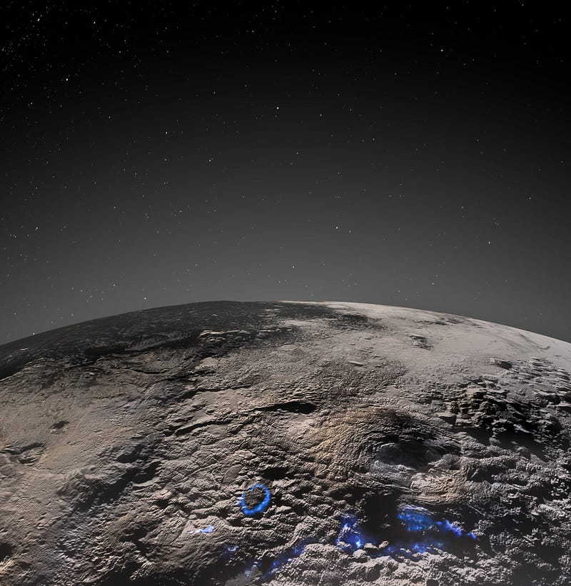 Artistic view of Pluto's icy volcanic landscape