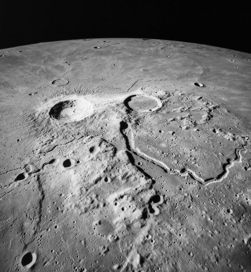 Aerial view of the Moon's icy regions