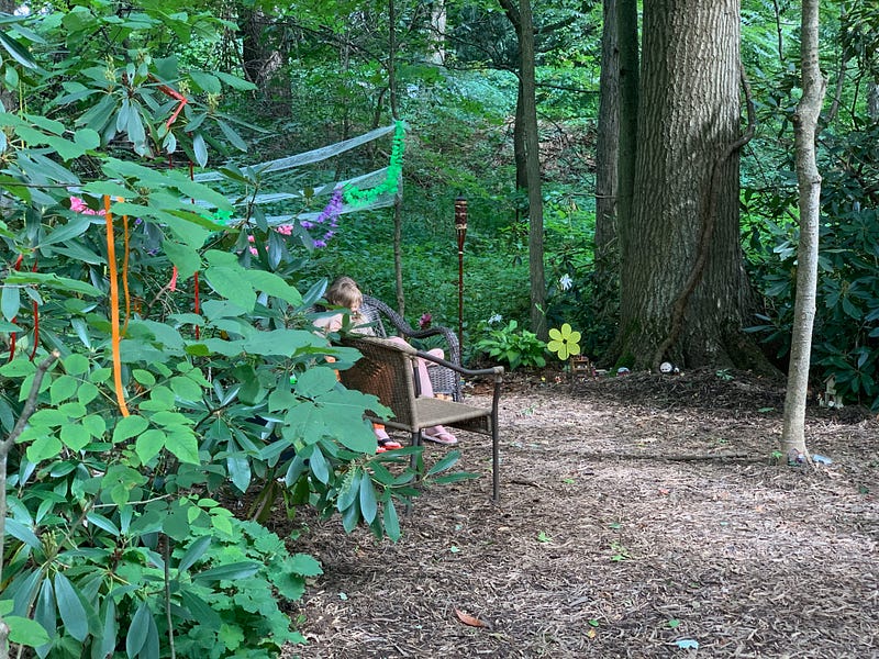 Crafty garden setup for children