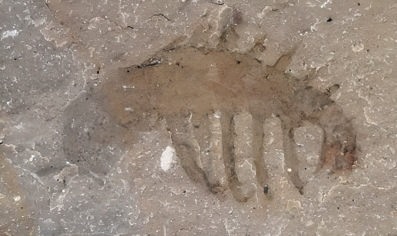 Detailed view of Stanleycaris hirpex fossils.