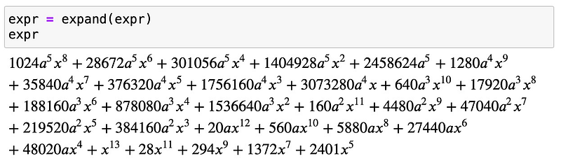 Expanded expression using Python