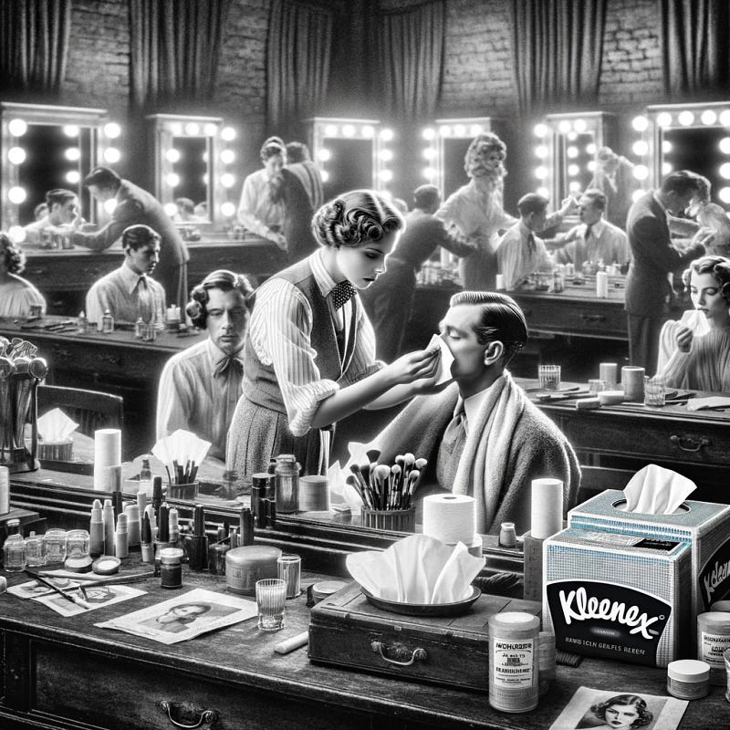 Kleenex in the glamorous era of 1930s Hollywood