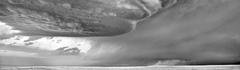 Climbers in a stormy environment