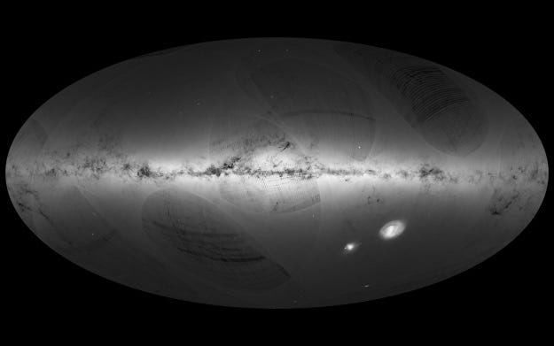 First map of star densities from Gaia