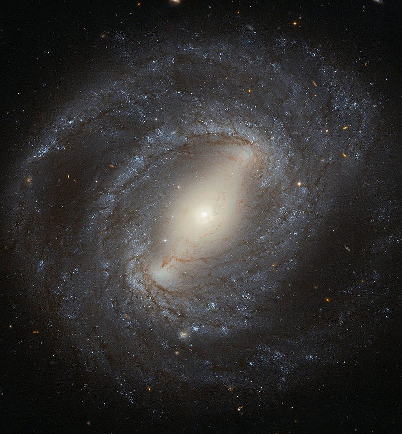 Hubble's view of a barred spiral galaxy