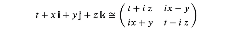 Four-dimensional number representation of quaternions