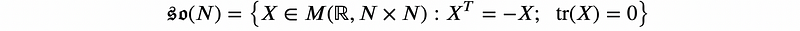 The Lie Algebra representation of SO(N)