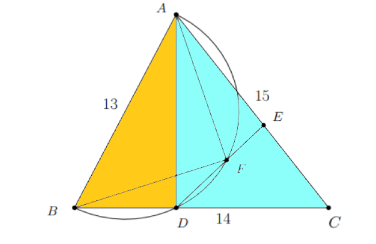 Diagram illustrating the triangles involved in the problem