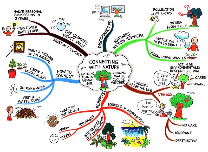 Sample mind map showcasing various ideas